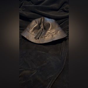 BLK calf leather bucket hat with tassel as seen on rapper fabulous med-large fit